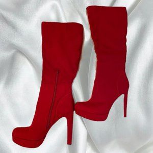 Steve Madden Girl ”Roxette” Red platform high boots